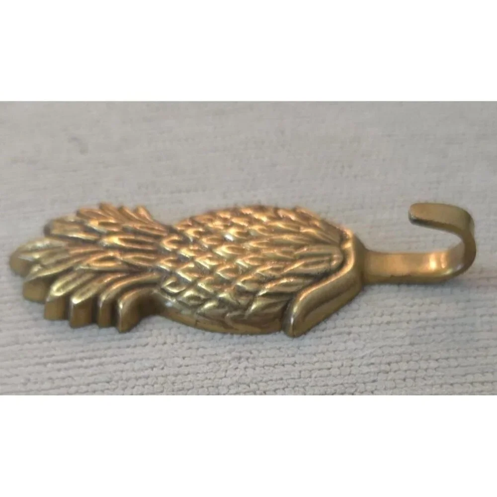 Vintage Brass Pineapple Wall Coat Robe Hook 5